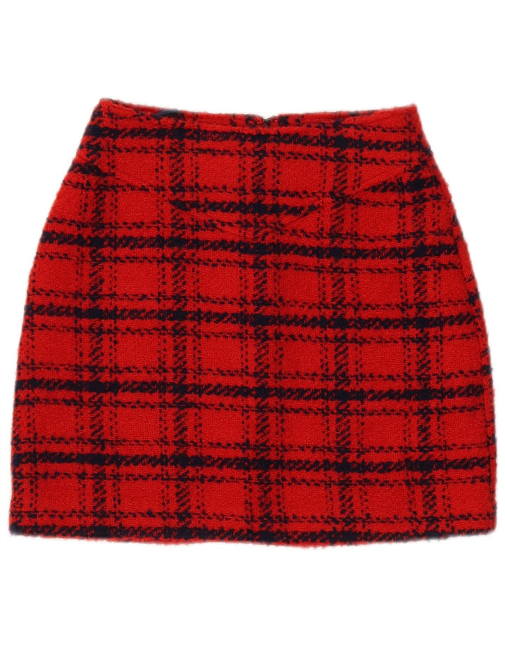Minigonna da donna Piombo IT 38 XS W26 Poliestere a quadri rossi
