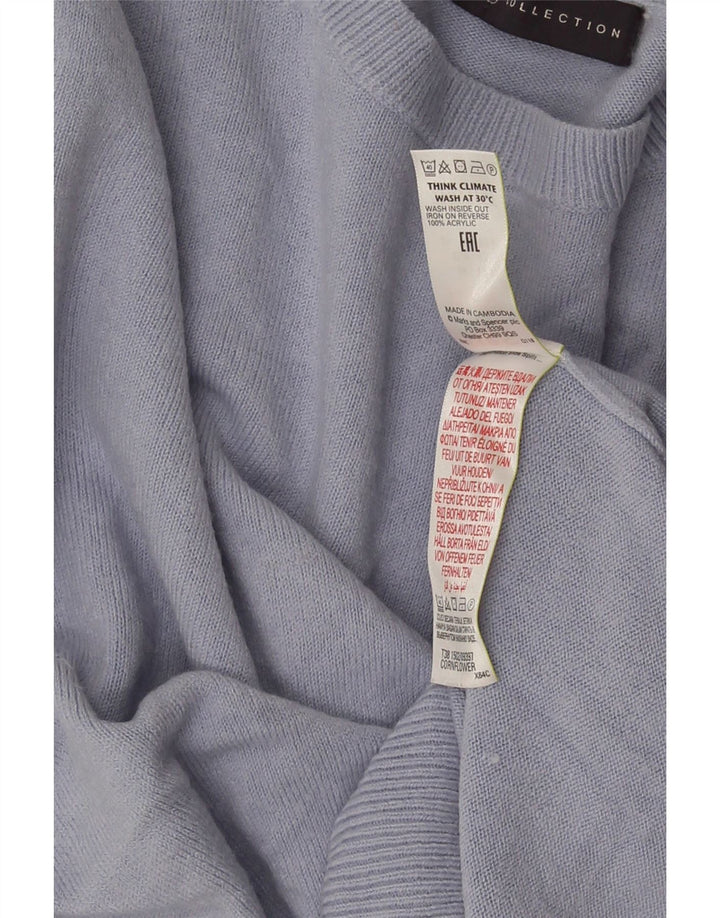 Maglione maglione girocollo da donna Marks & Spencer UK 14 Acrilico blu medio