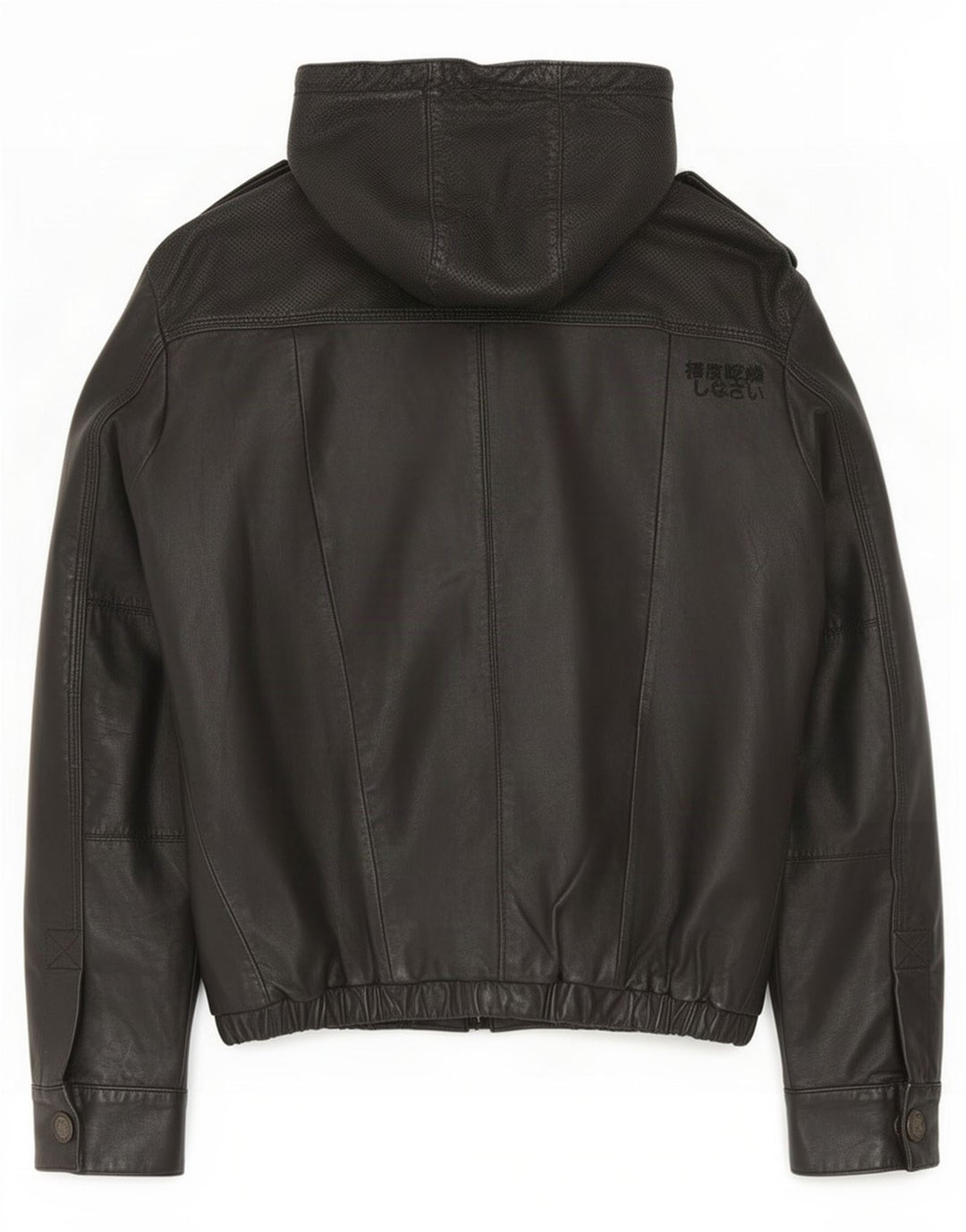 Giacca in pelle militare con cappuccio da uomo Superdry UK 38 media nera