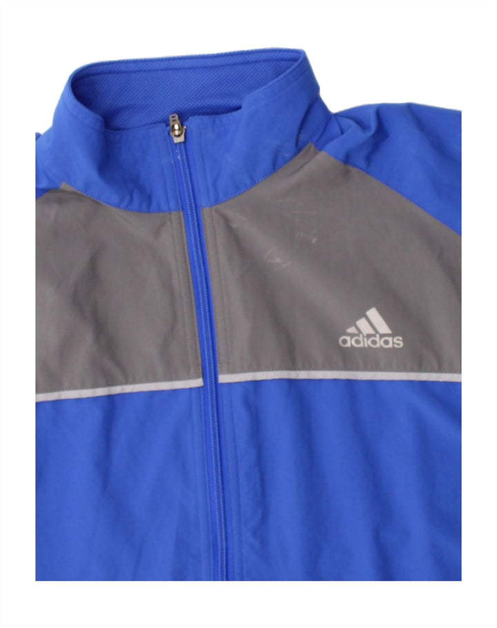 ADIDAS Mens Climashell Tracksuit Top Jacket Medium Blue Colourblock Vintage Adidas and Second-Hand Adidas from Messina Hembry 