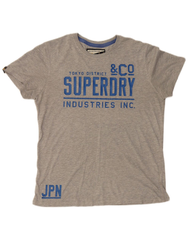 T-shirt grafica da uomo Superdry Top XL in cotone grigio