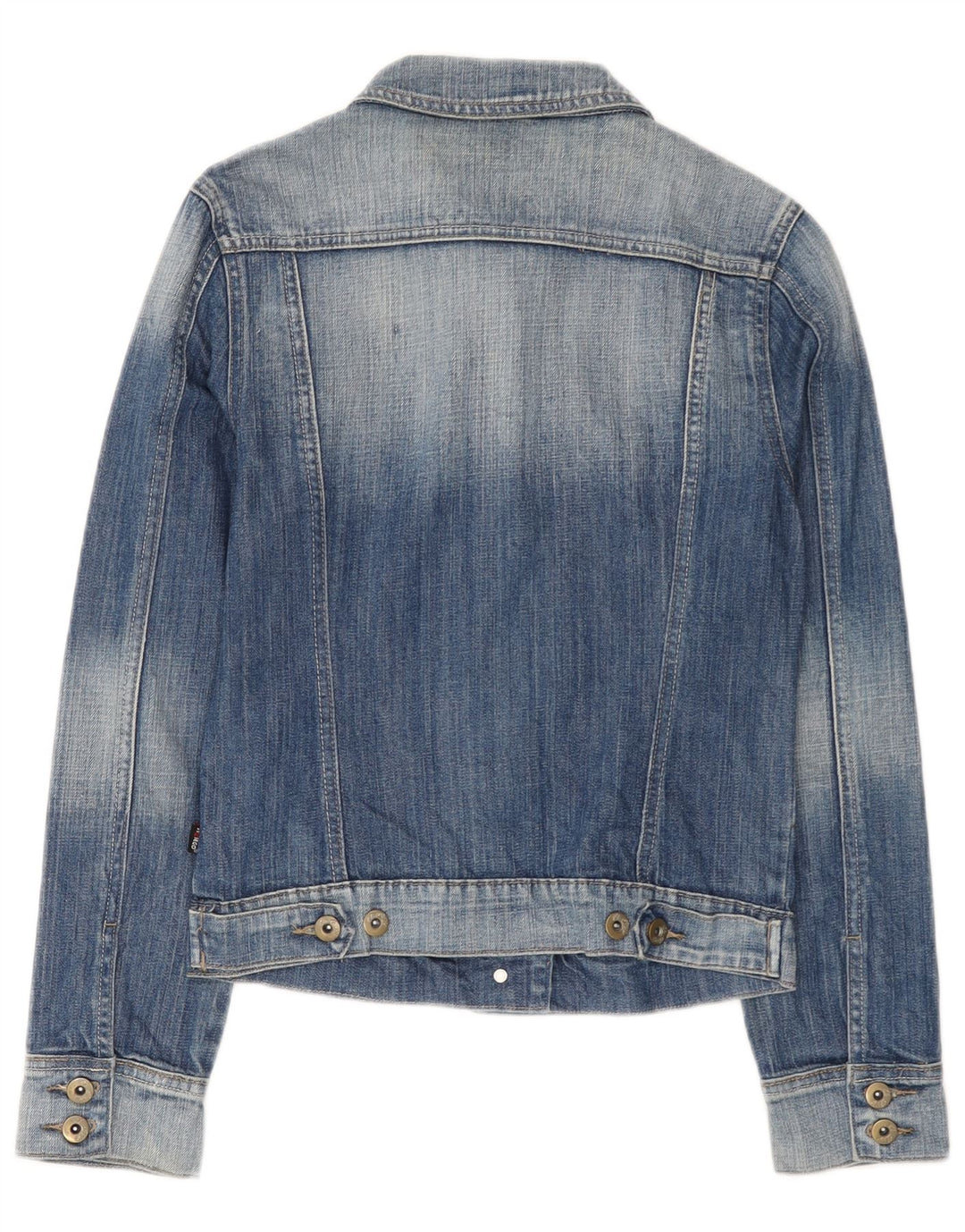 Giacca di jeans vintage da donna UK 12 cotone blu medio