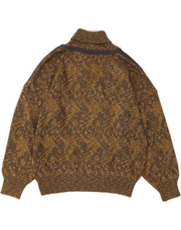 ALBA MODA Womens Shawl Neck Jumper Sweater IT 52 2XL Khaki Paisley