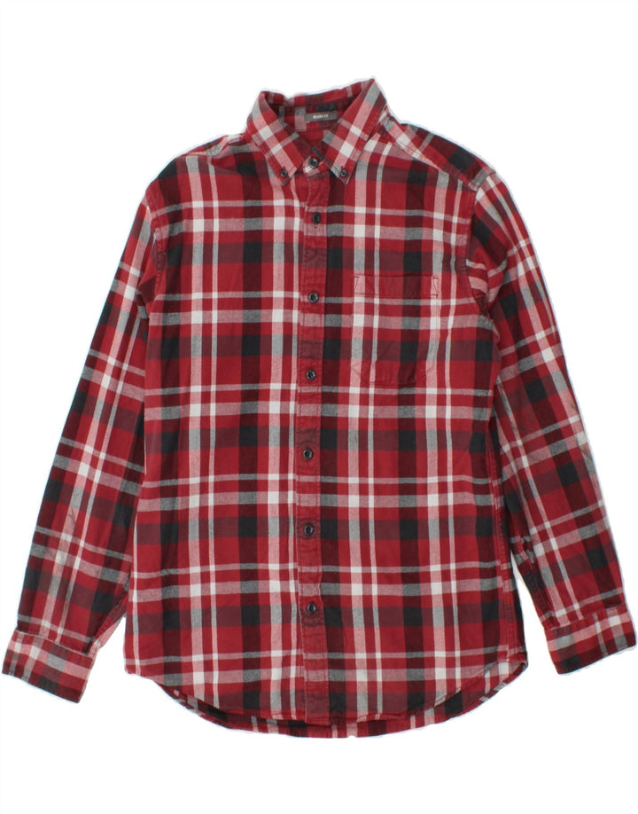 EDDIE BAUER Mens Relaxed Fit Flannel Shirt Small Red Check Cotton Vintage Eddie Bauer and Second-Hand Eddie Bauer from Messina Hembry 