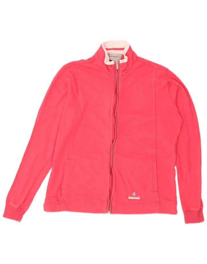 CHAMPION Womens Easy Fit Tracksuit Top Jacket UK 16 Large Pink