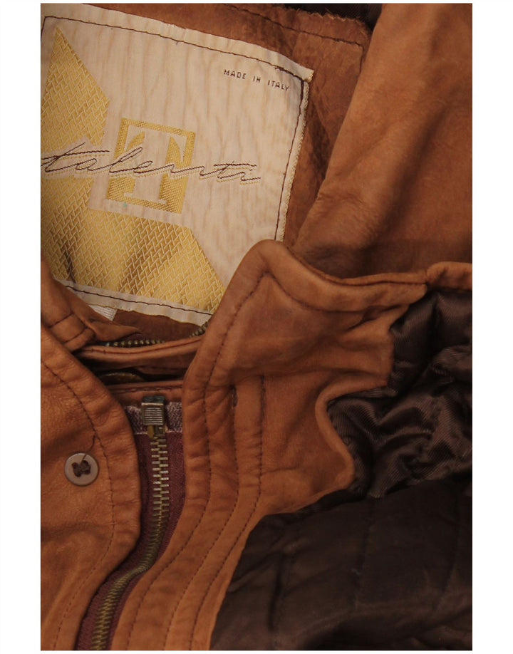 Cappotto in pelle da uomo VINTAGE UK 42 XL Marrone