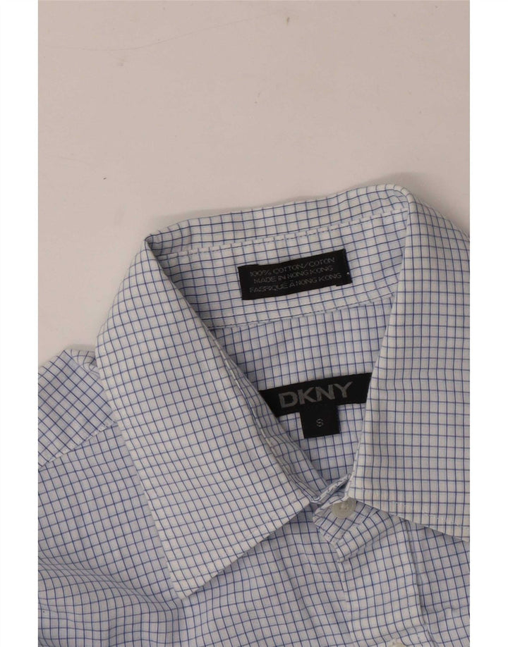 Camicia Dkny da uomo in cotone a quadri piccoli blu