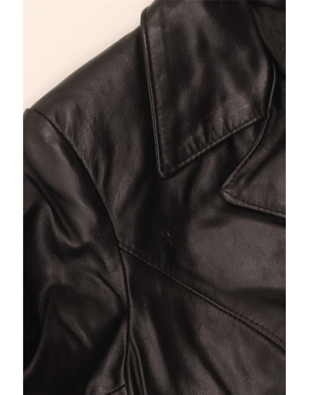 Cappotto in pelle vintage da donna IT 42 medio in pelle nera