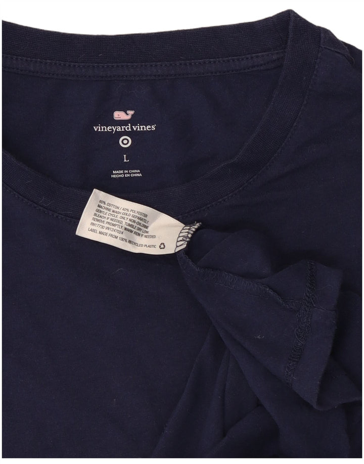 T-shirt grafica da uomo Vineyard Vines Top grande in cotone blu navy
