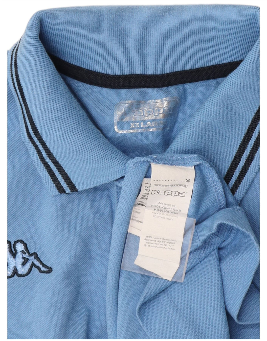 Polo Kappa Uomo 2XL Cotone Blu