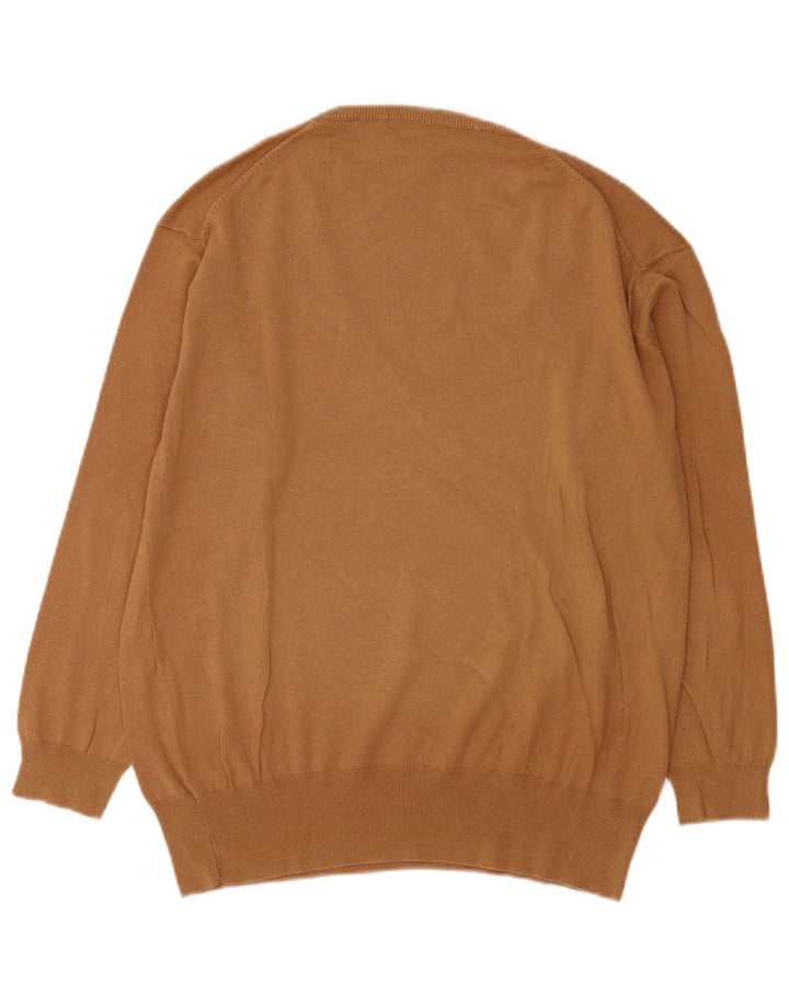 Maglione da donna con scollo a V Zara UK 14 Cotone beige medio