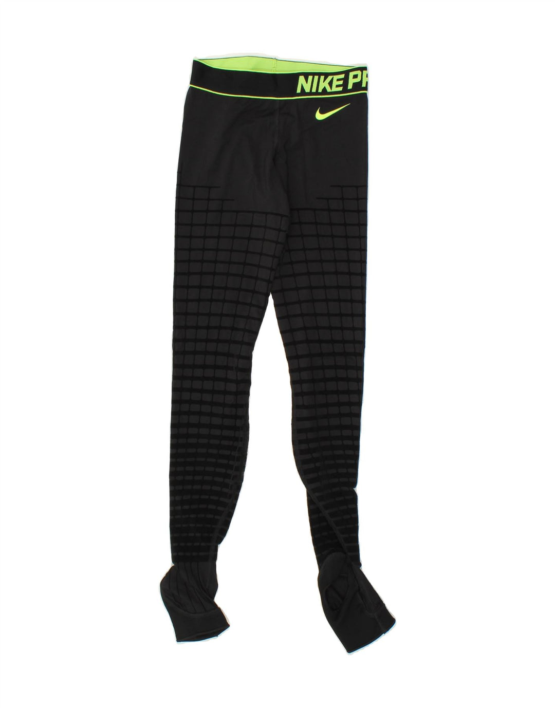 NIKE Womens Dri Fit Graphic Leggings UK 10 Small  Black Check Vintage Nike and Second-Hand Nike from Messina Hembry 
