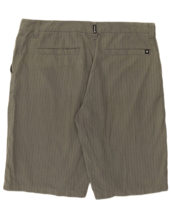 Pantaloncini chino da uomo Hurley Large W34 in poliestere a righe grigie