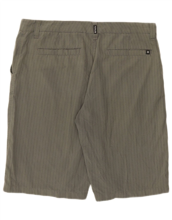 Pantaloncini chino da uomo Hurley Large W34 in poliestere a righe grigie