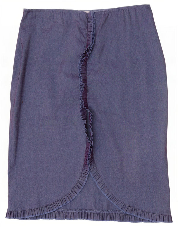 Gonna dritta da donna vintage UK 12 media W30 viscosa viola