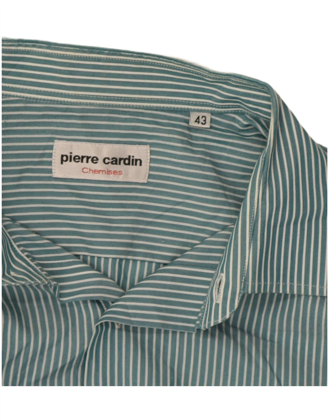 Camicia da uomo Pierre Cardin taglia 43 XL gessato blu
