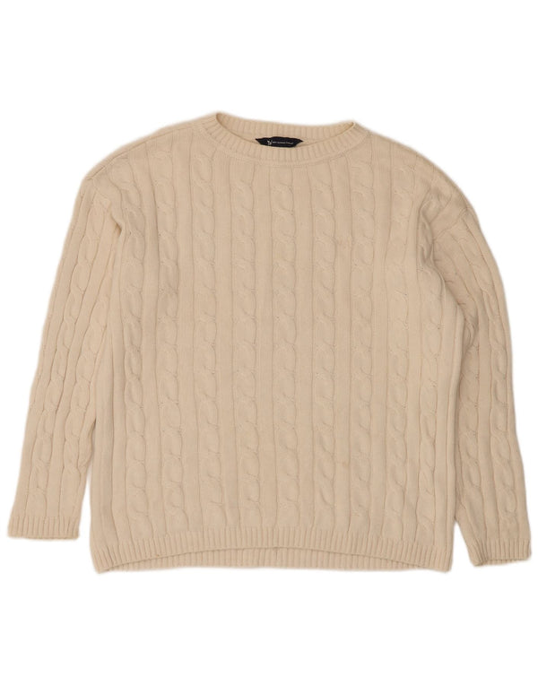 Crew Clothing Maglione da donna con collo a collo UK 14 Grande cotone bianco
