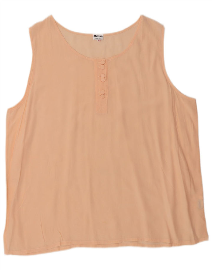 Milano Camicetta senza maniche da donna Top IT 46 Large Rosa Seta
