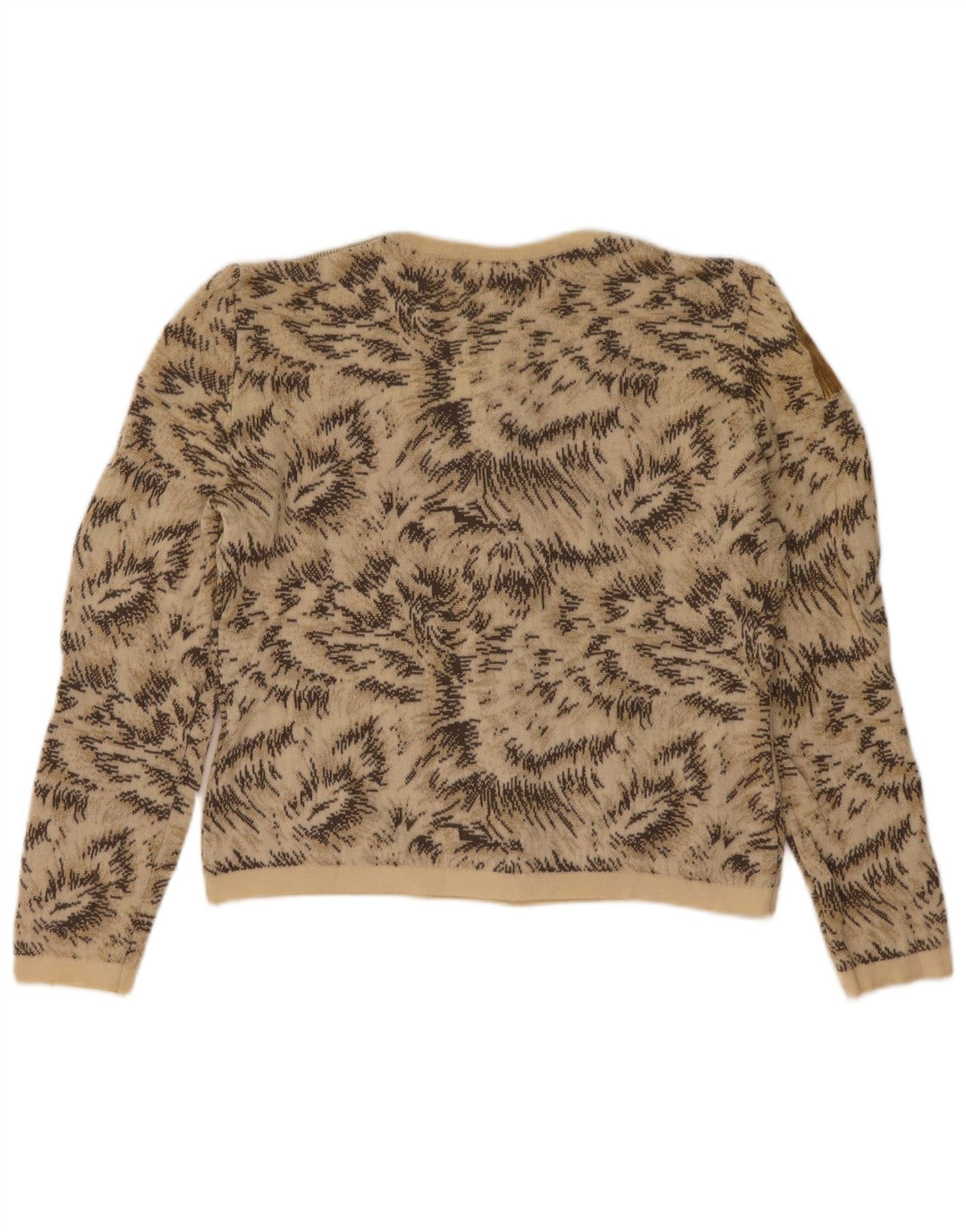 Maglione cardigan da donna con motivo astratto Roccobarocco UK 8 piccolo Beige