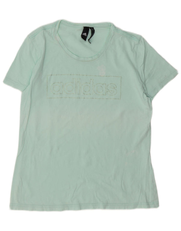 Adidas T-shirt grafica da donna UK 16/18 Large Turchese