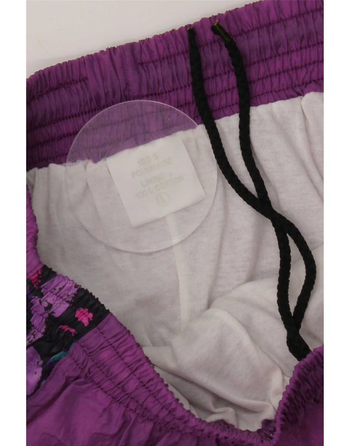 Tuta intera oversize da donna vintage UK 16 Grande nylon geometrico viola