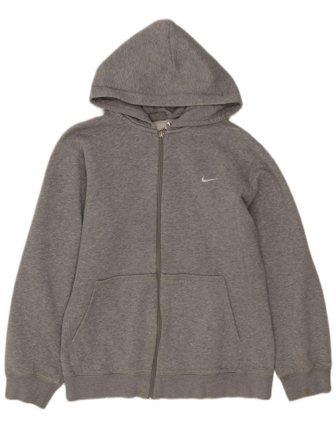 Maglione con cappuccio e zip NIKE per ragazzi 12-13 anni, grande in cotone grigio