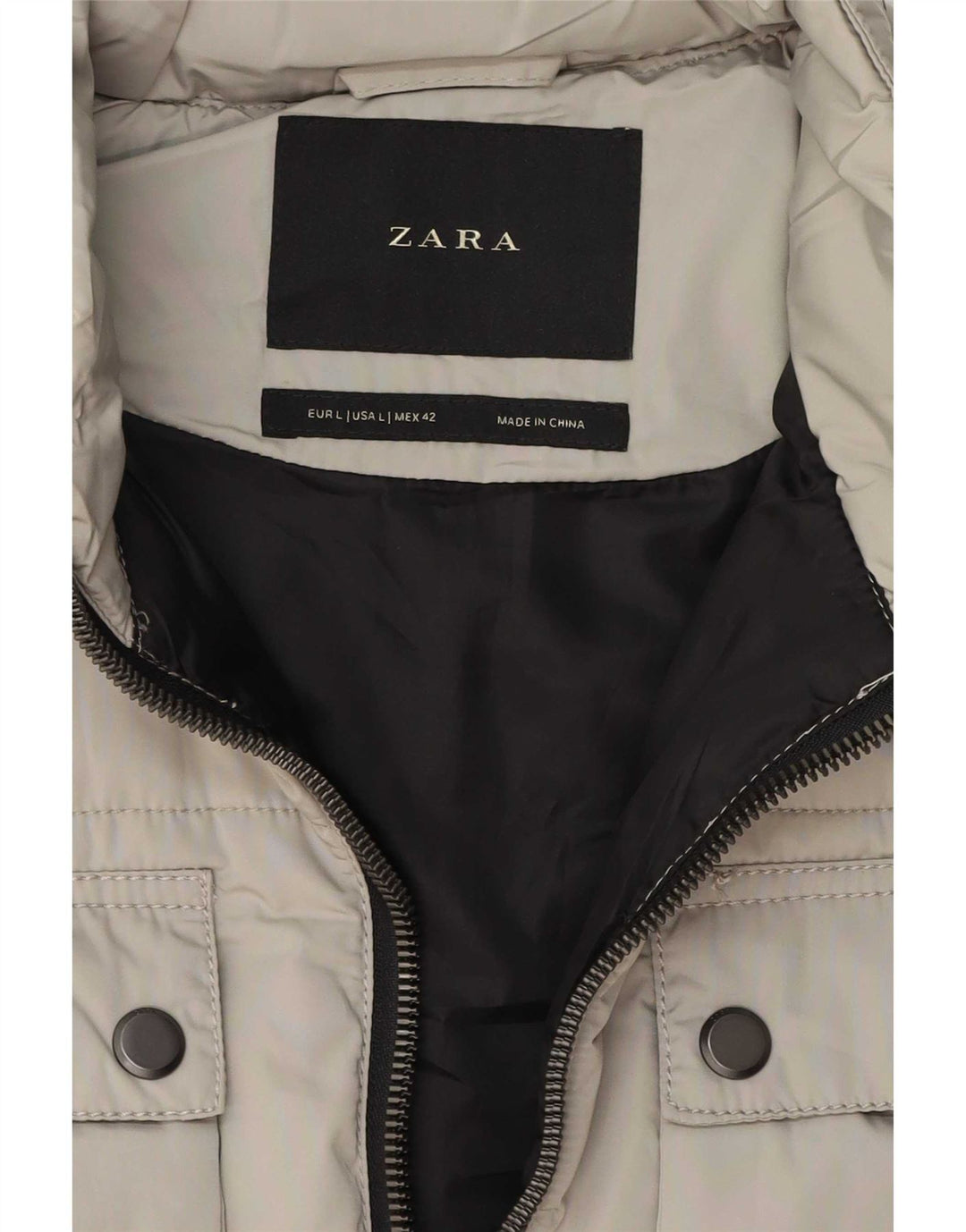 Gilet imbottito da uomo Zara UK 40 grande grigio