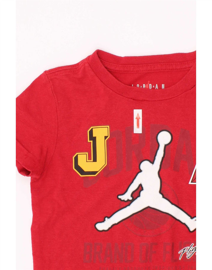 T-shirt grafica da ragazzo Jordan Top 2-3 anni in cotone rosso