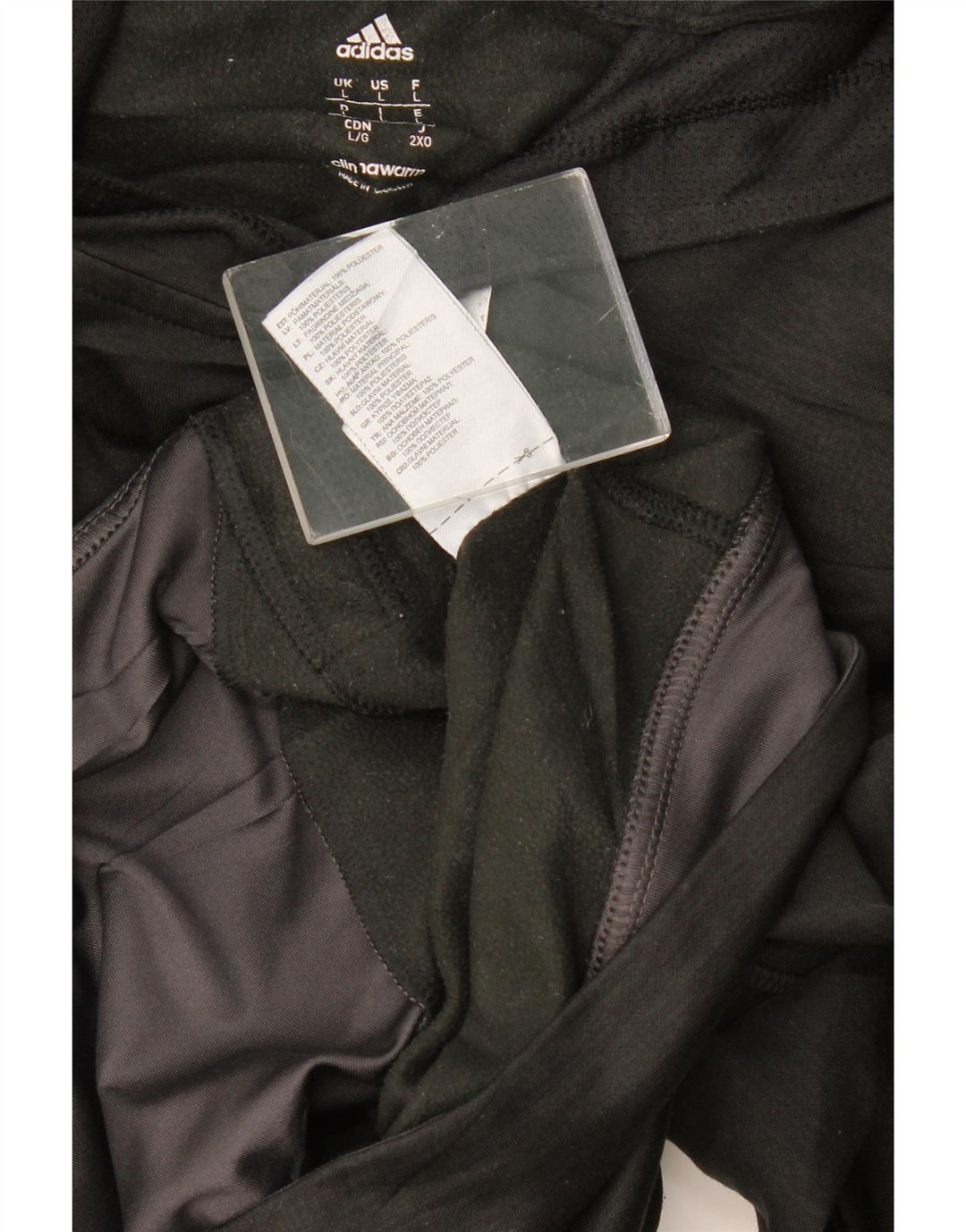 Felpa con cappuccio Adidas Climawarm da uomo grande in poliestere nero