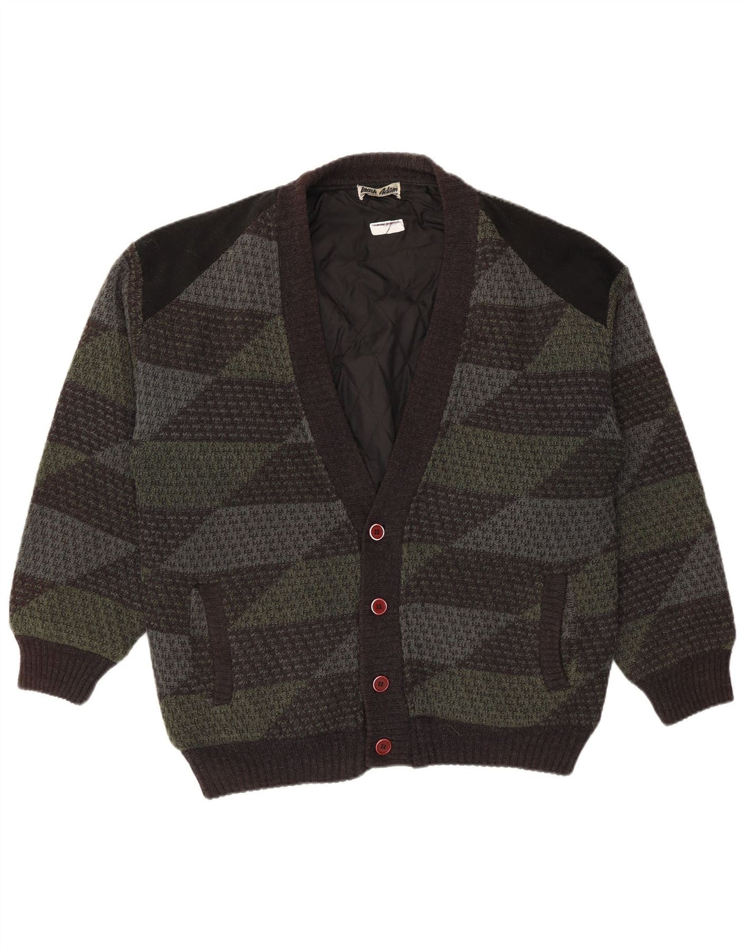 Maglione cardigan da uomo Mark Adam IT 48/50 Poliacrilico geometrico verde medio