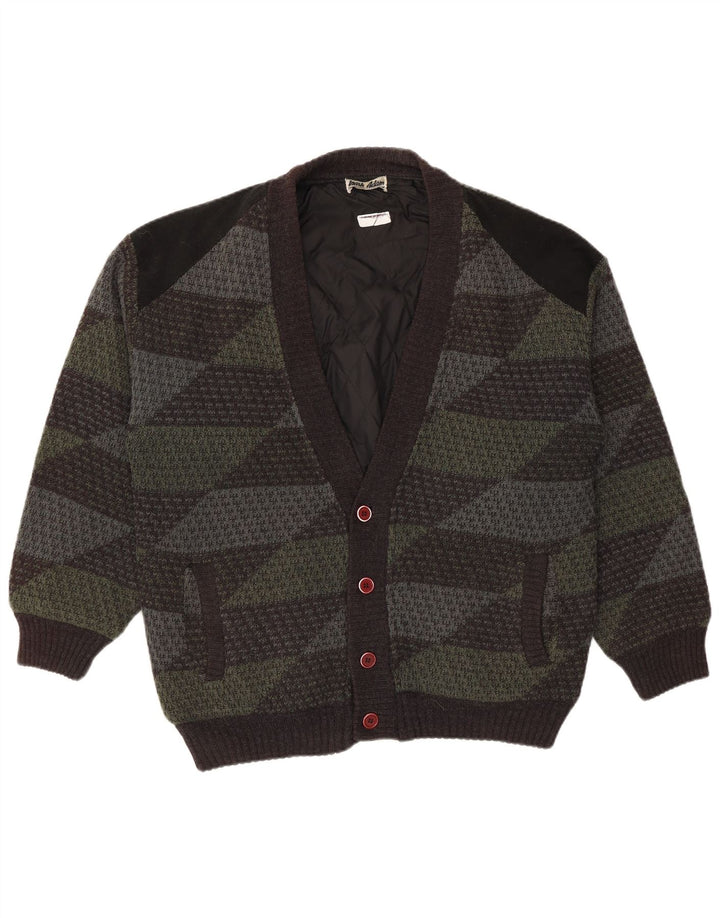 Maglione cardigan da uomo Mark Adam IT 48/50 Poliacrilico geometrico verde medio