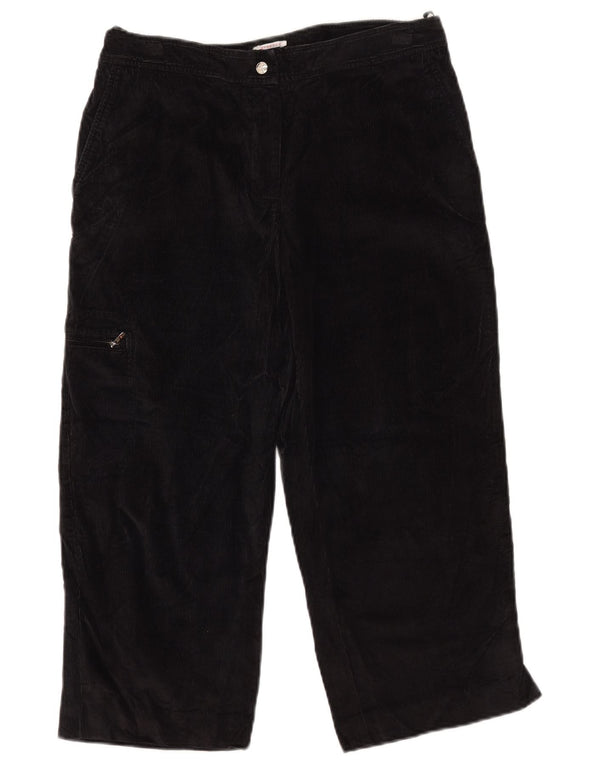 Pantaloni da donna Izod Capri Cargo in velluto a coste US 8 Medium W30 L22 Cotone nero