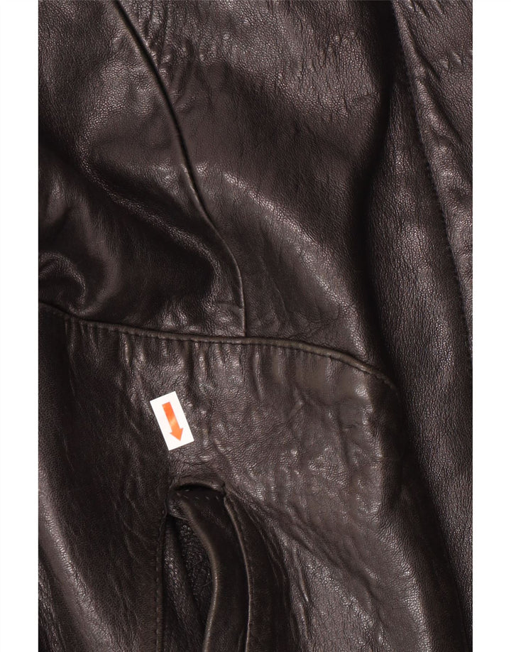 Giacca in pelle da donna vintage IT 44 Biker in pelle nera media