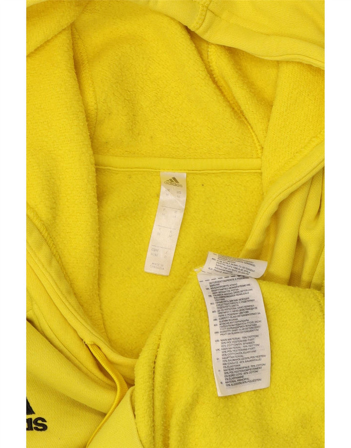 Maglione con cappuccio da uomo ADIDAS in cotone giallo medio