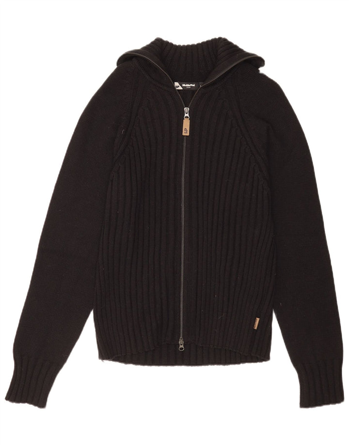 Maglione cardigan da uomo Meltin' Pot in lana nera media
