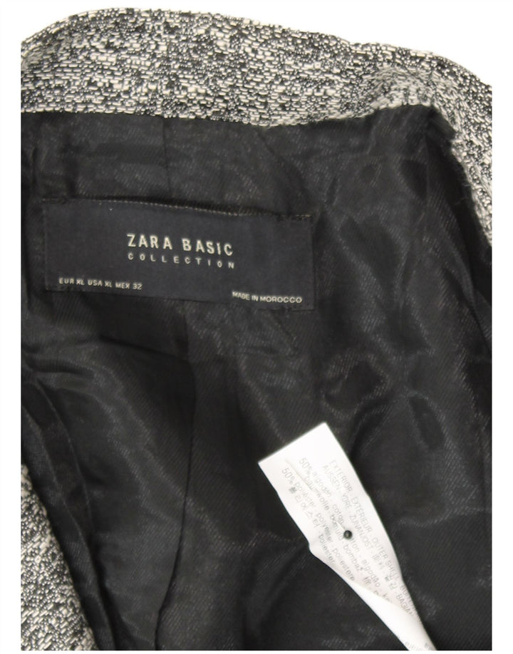 Cappotto Zara da donna UK 18 XL cotone chiazzato grigio