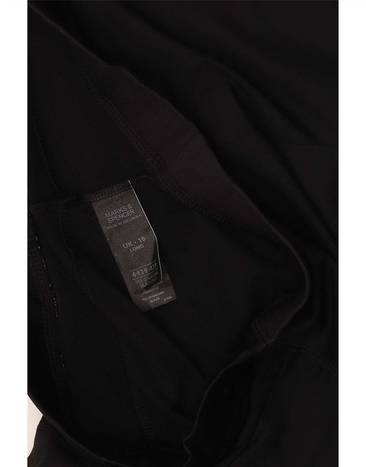 Pantaloni da tuta da donna Marks & Spencer UK 16 Large Nero Poliestere