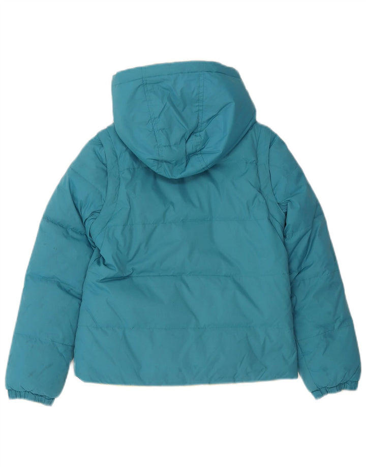 Giubbotto imbottito reversibile per bambina Benetton con cappuccio 7-8 anni Blu medio