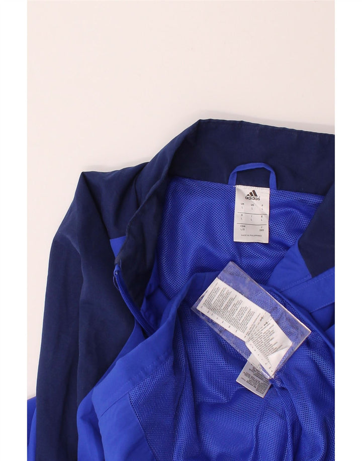 ADIDAS Mens Tracksuit Top Jacket Large Blue Colourblock Polyester Vintage Adidas and Second-Hand Adidas from Messina Hembry 