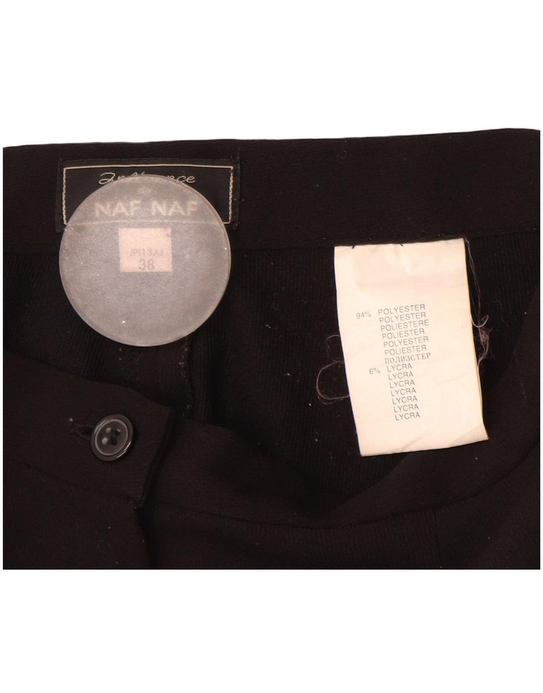Pantaloni da abito dritti da donna Naf Naf IT 38 XS W26 L32 Poliestere nero