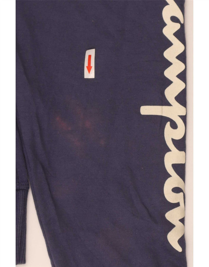 Felpa con cappuccio Champion da uomo con vestibilità regolare grafica, cotone medio blu navy