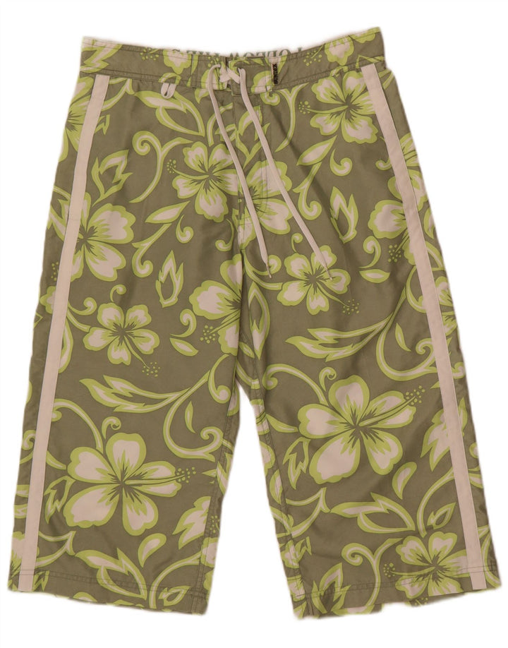 Pantaloncini da bagno Bermuda da uomo Sundek Poliestere floreale verde medio
