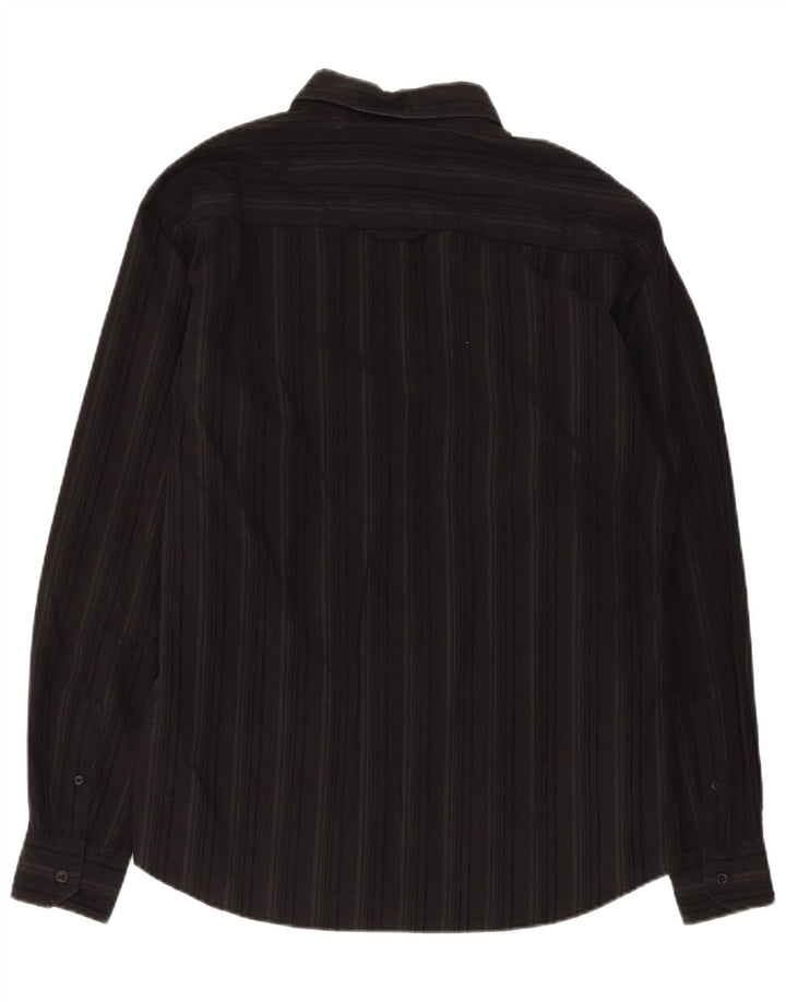 Camicia da uomo Wrangler grande in cotone a righe nere