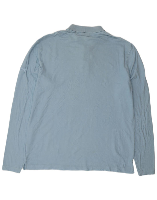 Polo da uomo a maniche lunghe FILA XL in cotone blu