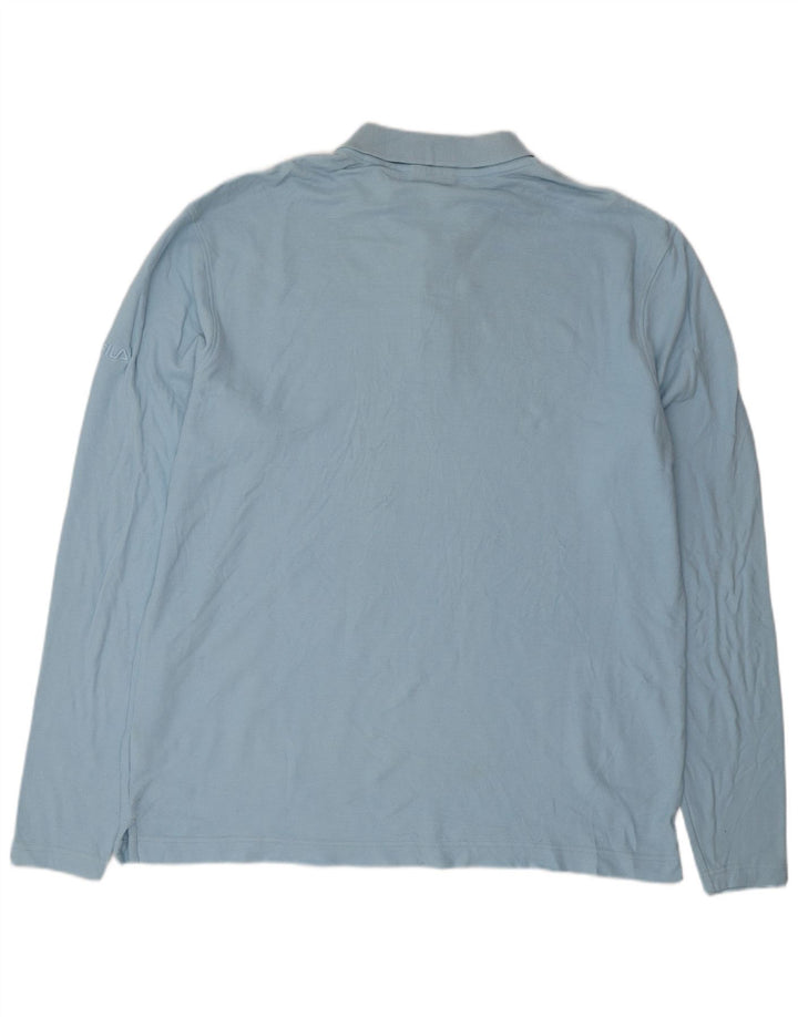 Polo da uomo a maniche lunghe FILA XL in cotone blu