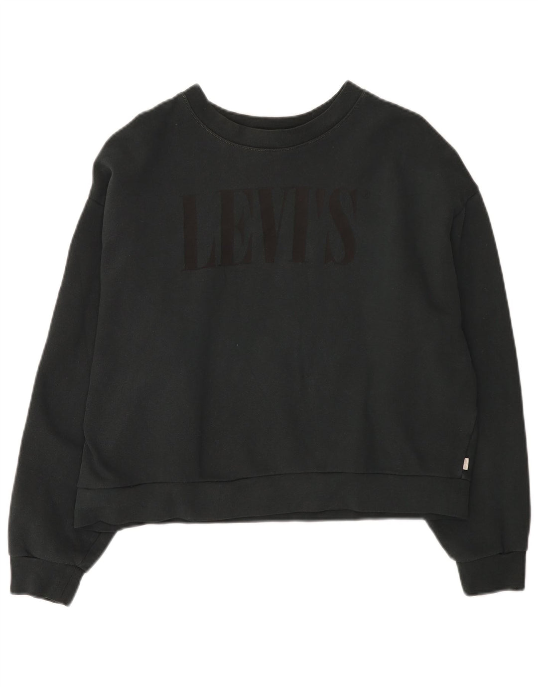 Levi's Donna Felpa Corta Oversize Maglione UK 14 Medio Blu Navy