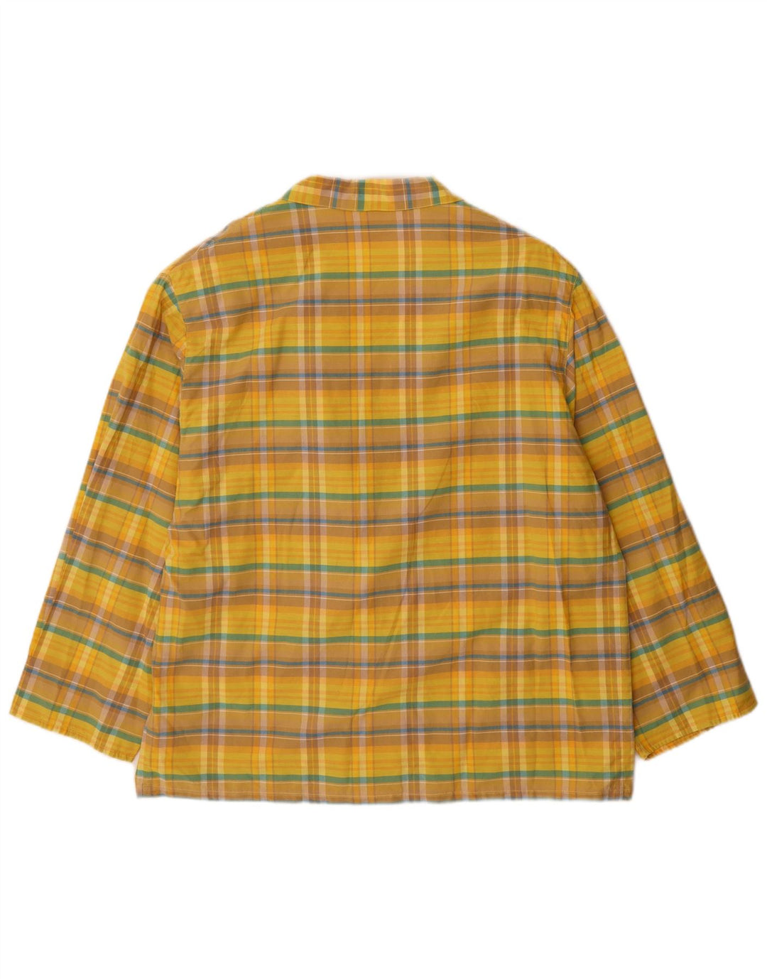 Giacca blazer oversize da donna vintage a 2 bottoni UK 14 medio giallo a quadri