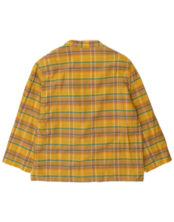 Giacca blazer oversize da donna vintage a 2 bottoni UK 14 medio giallo a quadri