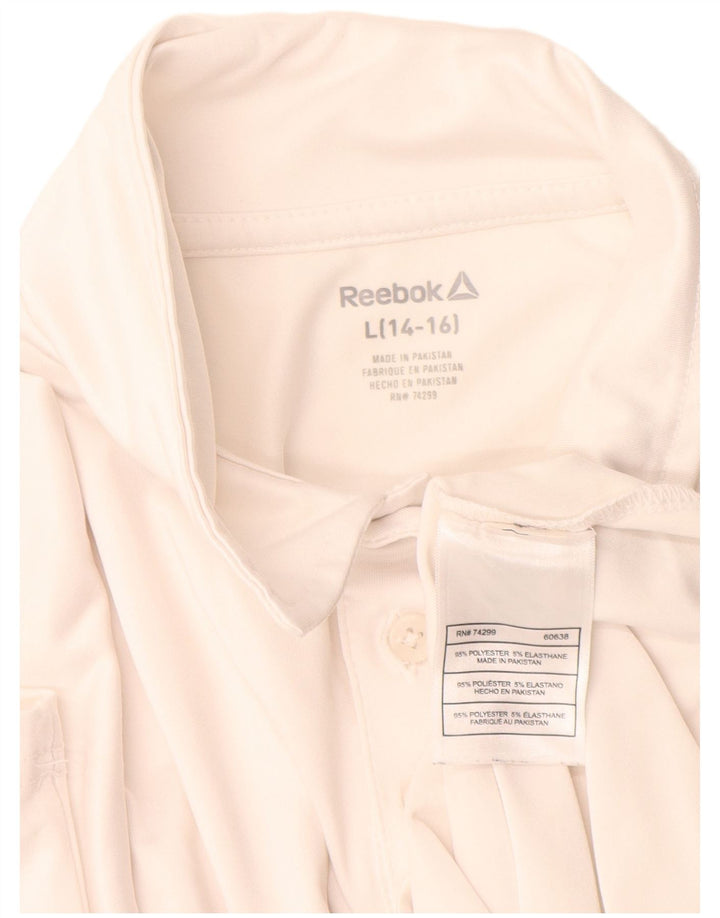 Polo Reebok da ragazzo 14-15 anni Large bianca in poliestere