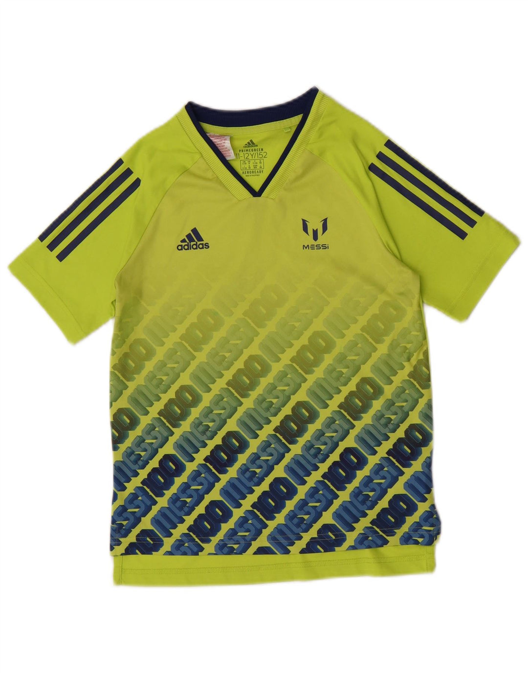 T-shirt grafica Adidas da ragazzo MESSI Top 11-12 anni in poliestere verde
